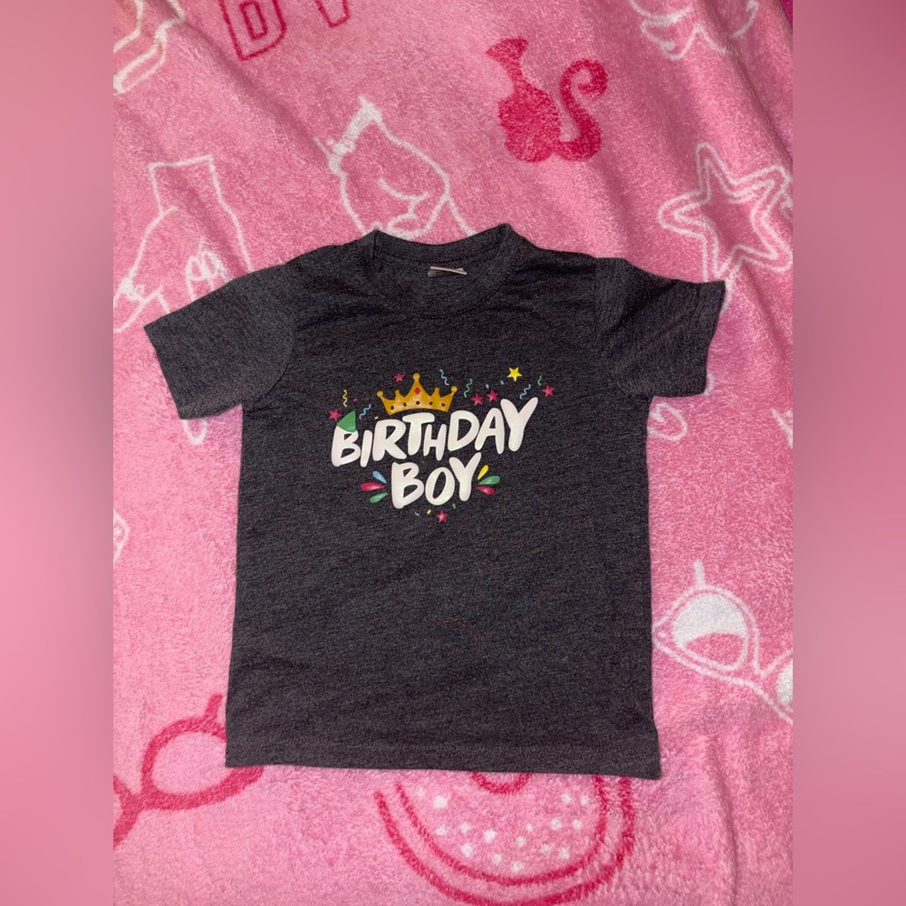 Gray Birthday Boy Kids T-Shirt